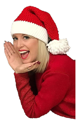Gorro De Papá Noel Para Mujer, Gorro De Invierno Suave Rojo Talla Única