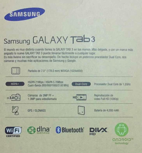 Tablet 3 + 3g (chip Para Celular)samsung Original Smt-211