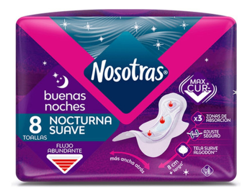 Toalla Higienica Nocturna Suave 8u Nosotras