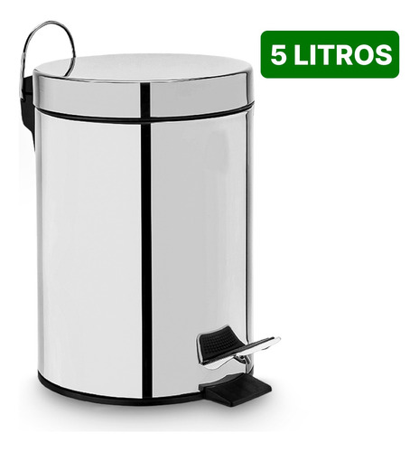 Lixeira Com Pedal E Balde Interno Inox 5 Litros Hauskraft