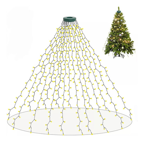 Coroa De Flores De Árvore De Natal De 400 Led De 2 Metros