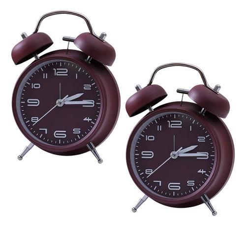 2pcs Reloj De De Cuerda Doble Campana Mecánica Clock