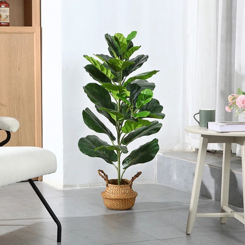 Planta Artificial Ficus Lyrata Realista Decoração Com 1.20m