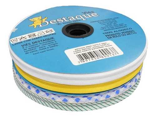 Kit Viés Destaque 24mm Cores Lisas Ou Estampadas 14 Unidades