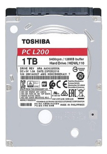 Disco Duro Interno Toshiba 1tb 2.5 7mm 5400rpm Sata Mobile