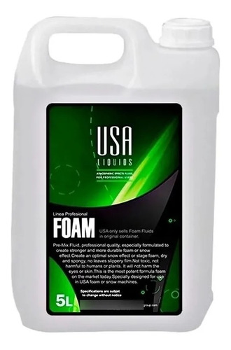 Liquido De Nieve Usa Liquids Foam 5 Litros Profesional.