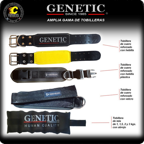 4 Tobilleras Polea Para Glúteos Triple Agarre Verde Genetic