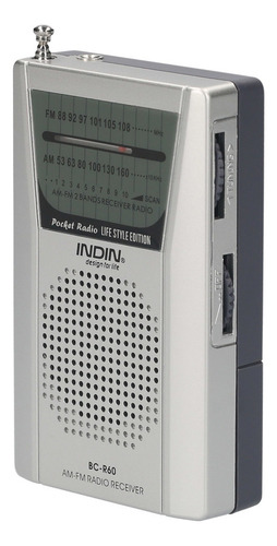 Indin Bc-r60 Am Fm - Radio Portátil De Bolsillo Con Batería