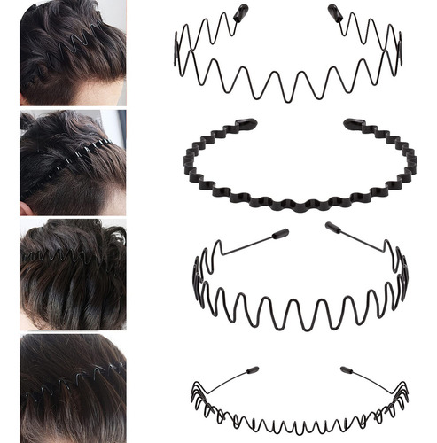 8 Diademas De Metal Para El Pelo, Diadema Ondulada Unisex, C