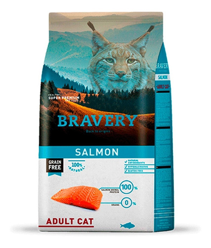 Comida Para Gatos Adultos Bravery De Salmon 2kg
