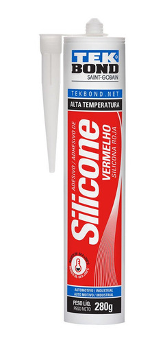 Sellador Adhesivo Silicona Acetico 280gr Rojo Tekbond