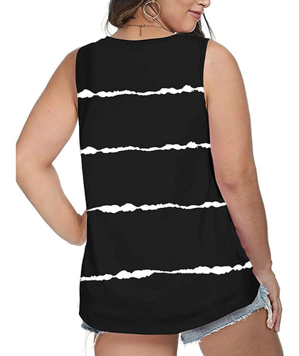 Camiseta Manga Talla Para Mujer Estampado Raya Moda Holgada