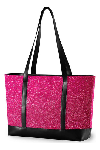 Bolsa Mano Para Laptop Estampado Purpurina Rosa Intenso 914k