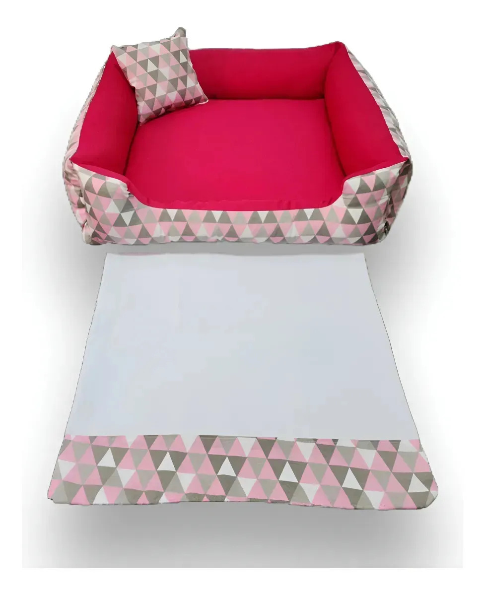Caminha Pet Cama Para Cachorro Médio Caminha P/ Gato 60x60cm Cor Rosa