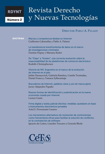 Revista Derecho Y Nuevas Tecnologias 2