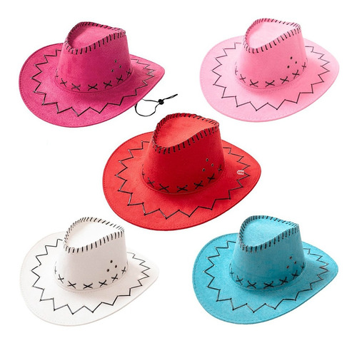 Gorro Sombrero Vaquero Colores Cuero Sintético Disfraz - Cc