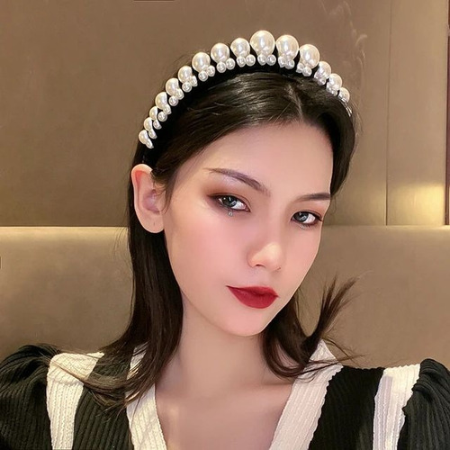 Diadema Balaca Perlas Blanca