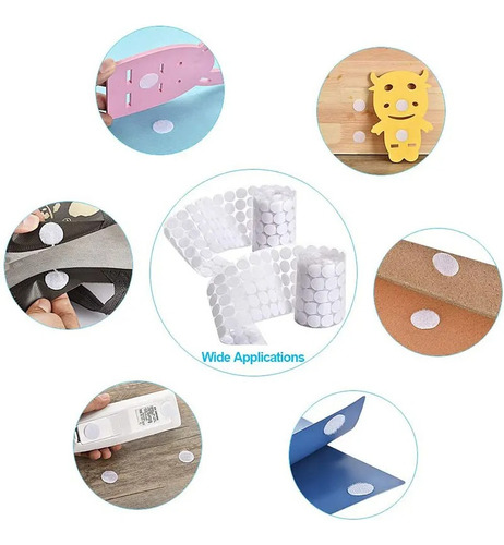 Fecho De Contato Autocolante Bolinha 1,5cm 200pares Premium Cor Branco