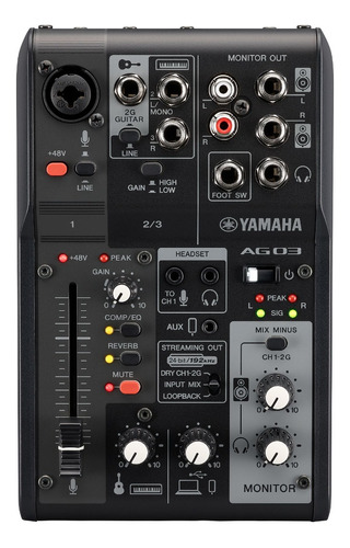 Live Streaming Mixer Yamaha Ag03mk2 Black