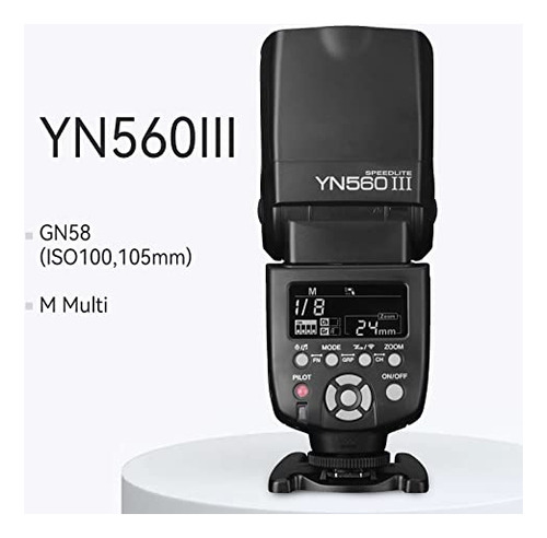 Flash Speedlite Yongnuo Yn560 Iii, Gn58, 2.4g Receiver, Lcd