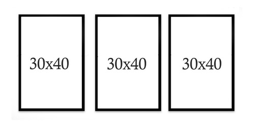 3 Cuadros Vaciós Chatos 30x40 Para Poner Tu Foto Con Vidrio