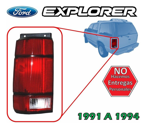 91-94 Ford Explorer Calavera Trasera Lado Izquierdo