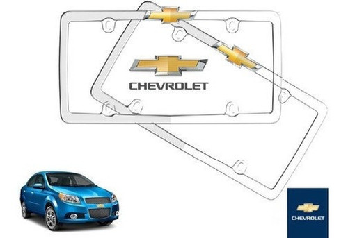 Par Porta Placas Chevrolet Aveo 1.6 2015 Original