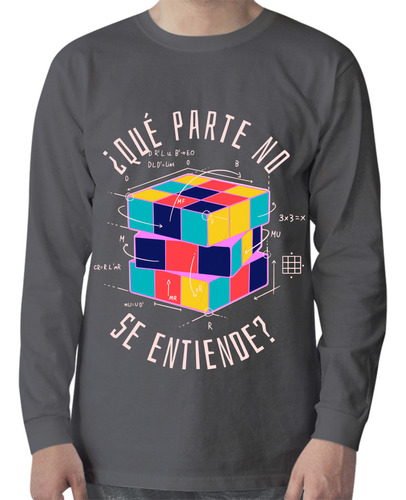 Playera Manga Larga Que Parte No Se Entiende - Cubo Rubik