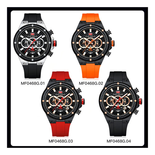 Reloj Cronógrafo De Cuarzo Luminous Mini Focus, Color De La Correa: Rojo