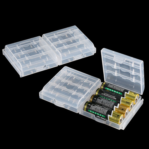 10 Fundas De Plástico Duro Transparente Para Baterías, Caja