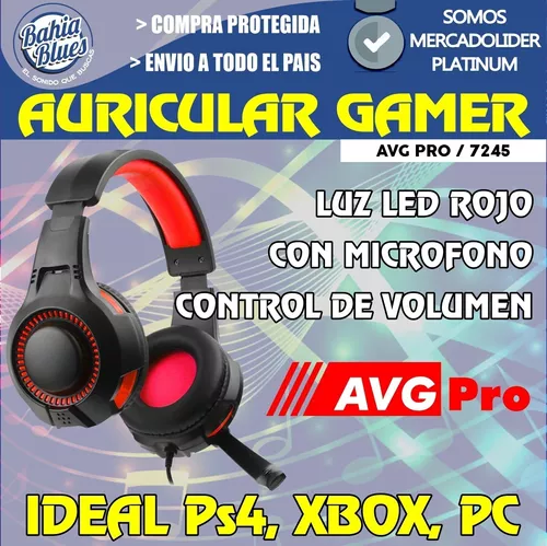 Auricular Gamer Led Microfono Xbox Pc Gaming Ps4 Games