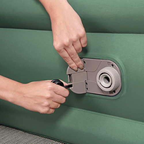 Colchon Inflable Queen Size Bestway Premium Tpu Con Bomba Color Verde