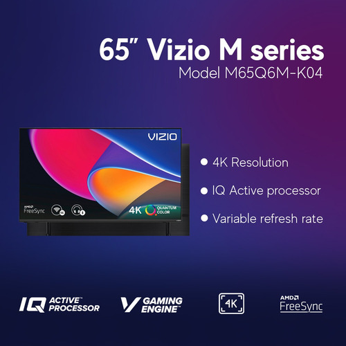 Vizio 65 Clase 4k (2160p) Smart Qled Tv M65q6m-k04 (Reacondicionado)