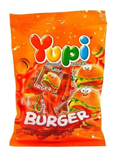 Dulce De Gomita, Yupi, Burger, Jelly Gummy, 64 G (pack De 3 