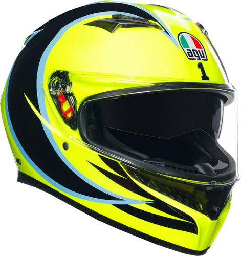 Casco Para Moto Agv K3 Rossi Wt Talla Xl Color Amarillo