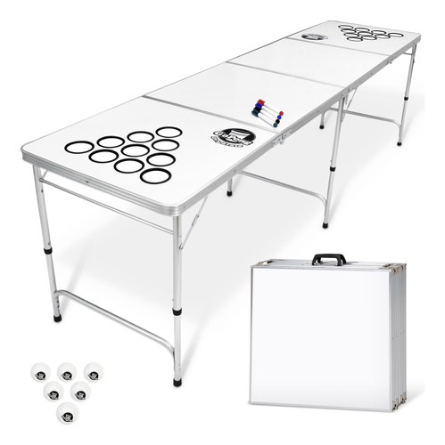 Gopong Mesa De Beer Pong Portable / Plegable De 8 Pies (colo