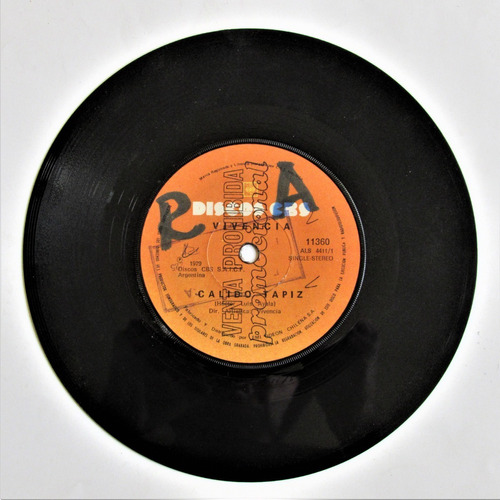 Vinilo Single Vivencia Cálido Tapiz