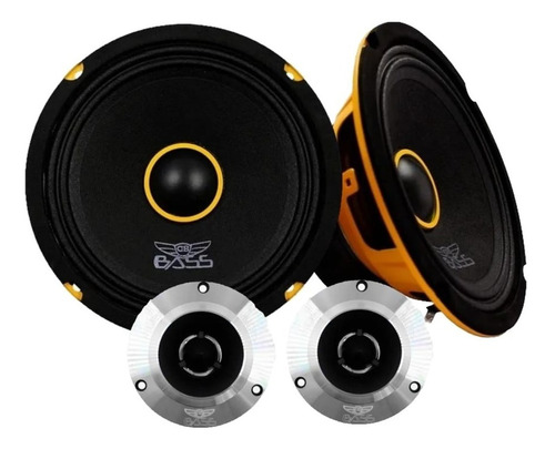 Set Medios Db Bass Par Amarela 6.5 + Par Tweeter Amtw