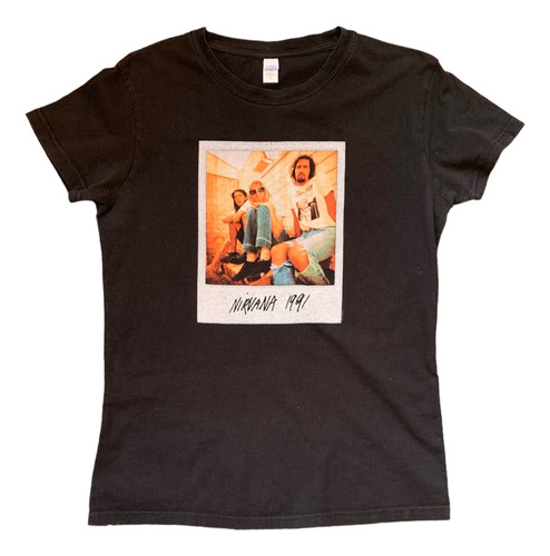 Playera Nirvana 1991 Polaroid Talla Xl Mujer Slim Fit Kurt