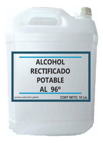 Alcohol Rectificado Potable Al 96º   10 Litros