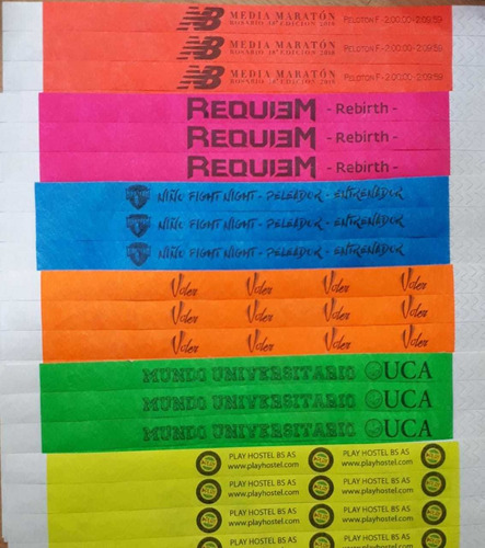 Pulseras Tyvek - 500 Pulseras Personalizadas A Pedido