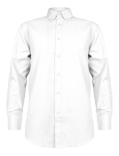 Camisa Oxford Manga Larga Blanca Upf 20