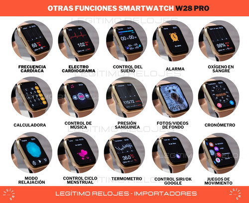 Imagen 9 de 10 de Smartwatch W28 Pro Reloj Inteligente Tope Gama Ios Android