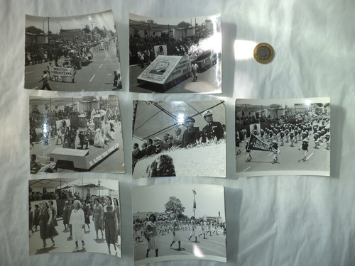 7 Vintage (c 1980) Fotografías Desfile 5 De Mayo En Puebla