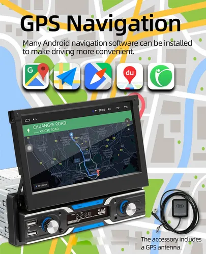 Android Radio Gps 7 Pulgadas 1 Din Pantalla Retráctil Automá