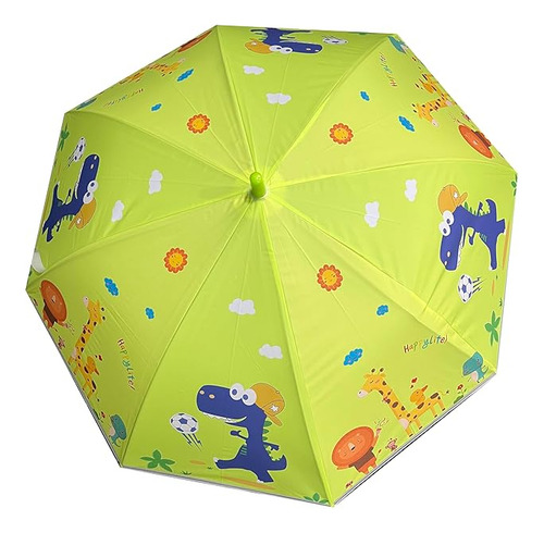 Paraguas Infantil Con Silbato, Goma Eva Estampados Color Verde Claro