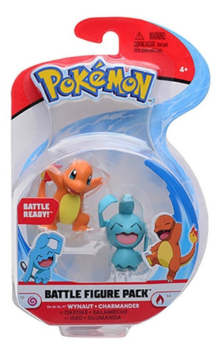 Pokémon Figure Pack  Charmander E Wynaut - Sunny