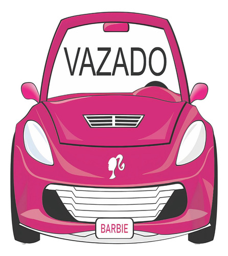 1 Display Chão Carro Rosa - Barbie P/foto 60cm 3mm