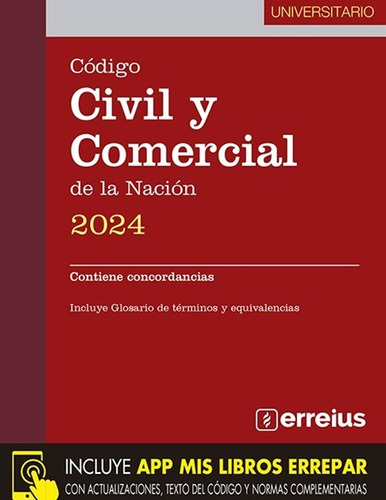 Código Civil Y Comercial De La Nación 2024 Bolsillo Erreius