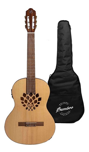 Guitarra Electroacústica Bamboo Gc-39-pro-slim-q Con Funda